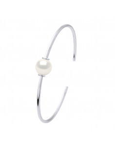 Bracelet Jonc Perle de Culture Ronde 9 mm en Argent 925