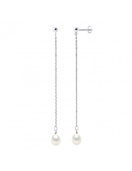 Boucles d'Oreilles Pendantes Perles de Culture - 4 Coloris Disponibles - Argent 925