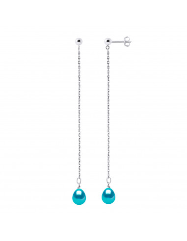 Boucles d'Oreilles Pendantes Perles de Culture...