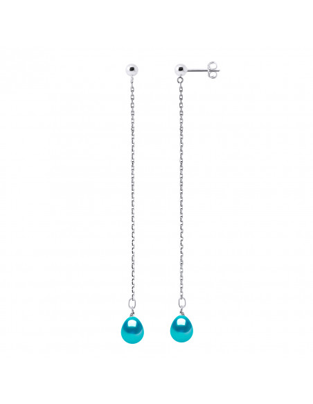 Boucles d'Oreilles Pendantes Perles de Culture - 4 Coloris Disponibles - Argent 925