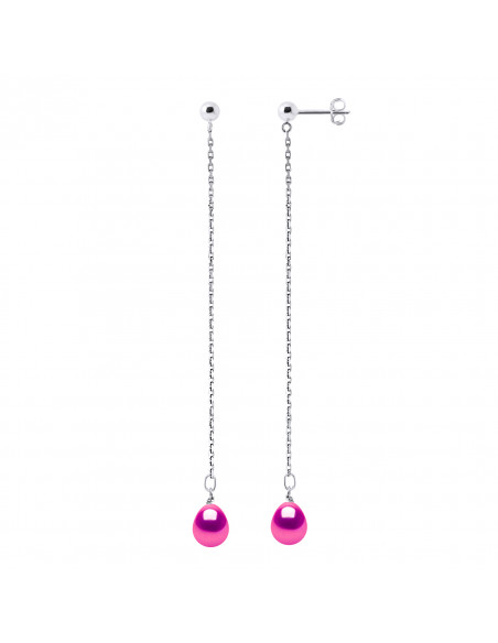 Boucles d'Oreilles Pendantes Perles de Culture - 4 Coloris Disponibles - Argent 925