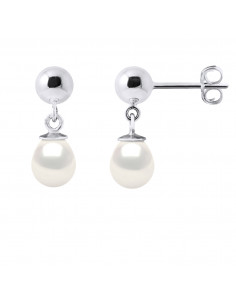 Boucles d'Oreilles Pendantes Perles Poires 6-7 mm - 5...