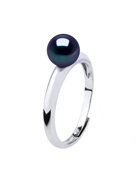 Bague Jonc en Argent 925 et Perle de Culture 6 mm - 3 Coloris