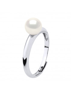 Bague Jonc en Argent 925 et Perle de Culture 6 mm - 3...