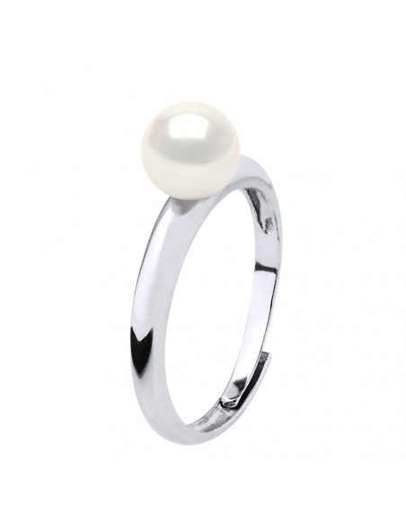 Bague Jonc en Argent 925 et Perle de Culture 6 mm - 3 Coloris