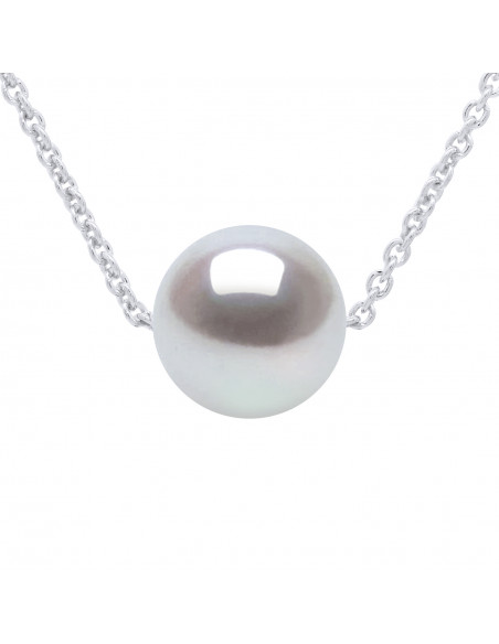 Collier Chaine Perle de Culture Ronde 8 mm en Argent 925 - 5 Coloris