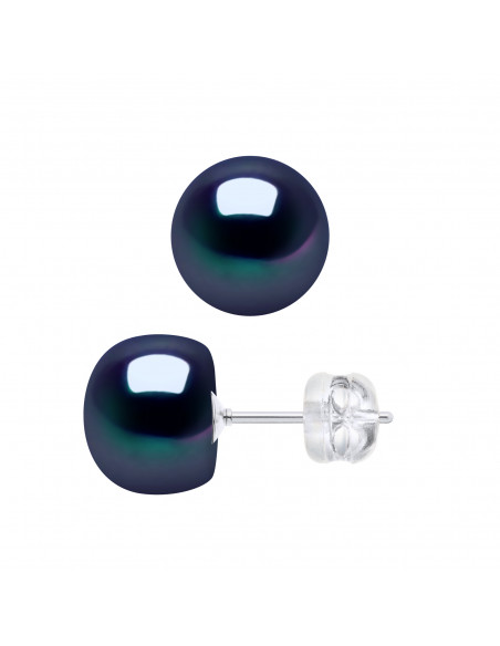 Boucles d'Oreilles en Or et  Perles de Culture Boutons 8 mm - 2 Coloris