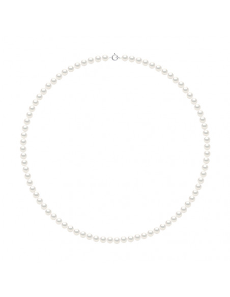Collier Fermoir Or et Perles de Culture Rondes 5-6 mm