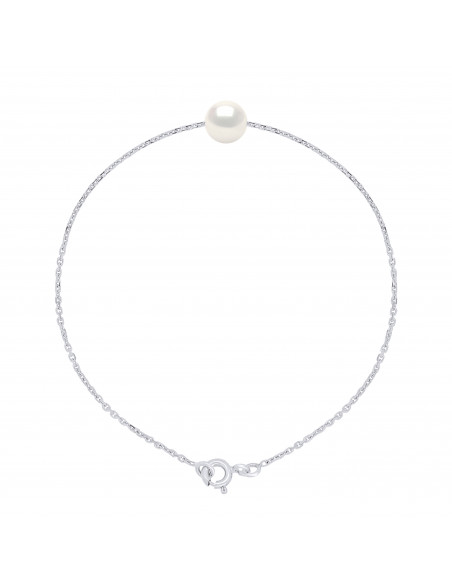 Bracelet en Or Jaune ou en Or Blanc - Perle de Culture Ronde 8 mm