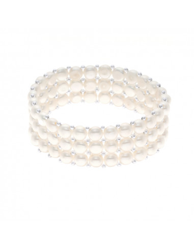 Bracelet 3 Rangs Perles de Culture 4 mm - 5 Coloris