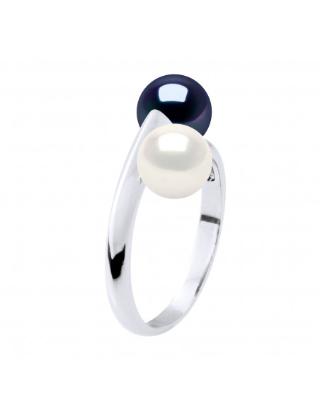 Bague Toi et Moi Perles de Culture en Argent 925