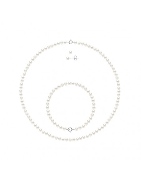 Colliers, Bracelets et Boucles d'Oreilles Perles de Culture et Argent 925 - 8 Coloris disponibles