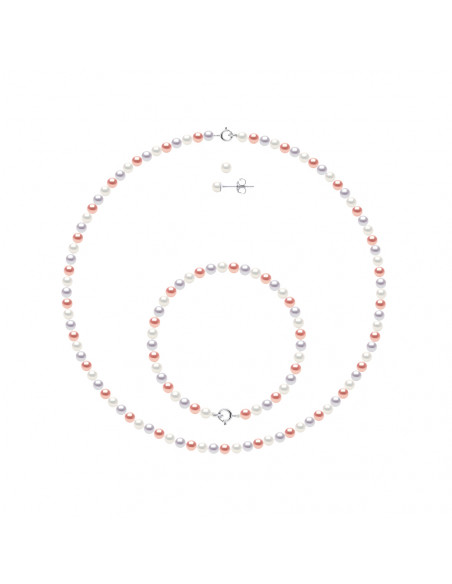 Colliers, Bracelets et Boucles d'Oreilles Perles de Culture et Argent 925 - 8 Coloris disponibles