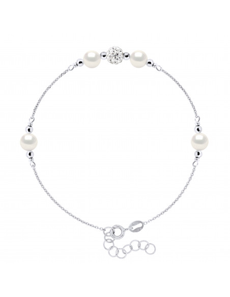 Bracelet Perle de Culture et Cristal Préciosa - 2 Coloris - Argent 925
