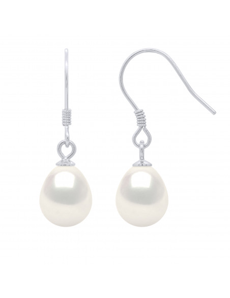 Boucles d'Oreilles Pendantes Perles de Culture Poires - 4 Coloris - Argent 925