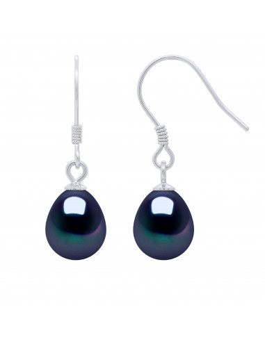 Boucles d'Oreilles Pendantes Perles de Culture Poires - 4 Coloris - Argent 925