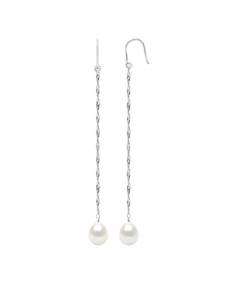 Boucles d'Oreilles Pendantes Perle de Culture Poires - 4 Coloris - Argent 925
