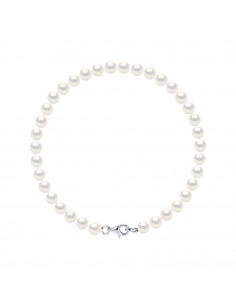 Bracelet Perles de Culture Semi-Rondes 6 mm - 2 Coloris -...