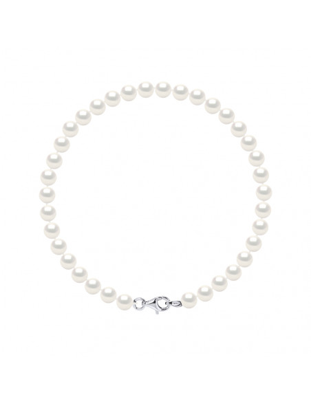 Bracelet Perles de Culture Semi-Rondes 6 mm - 2 Coloris - Argent 925
