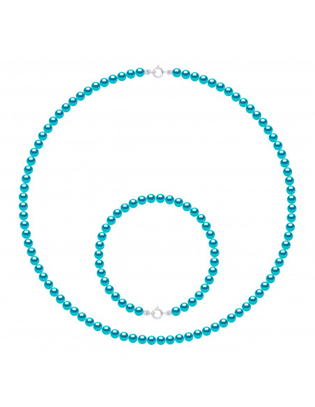 Parures Rang de Perles Collier et Bracelet Perles de Culture 4 mm - Fermoir Or - 8 Coloris