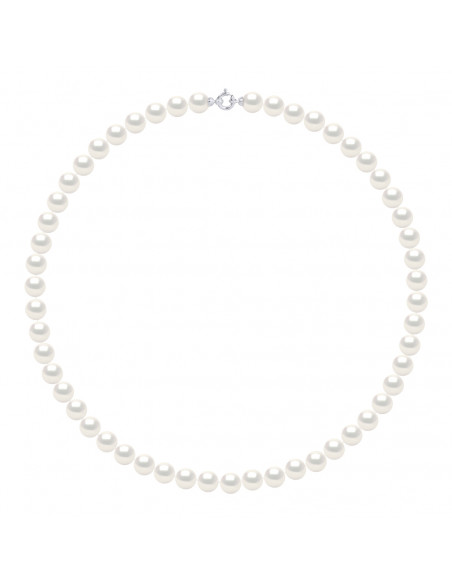 Collier Rang de Perles Rondes 9 mm - Longueur 50 cm - 2 Coloris - Fermoir Or