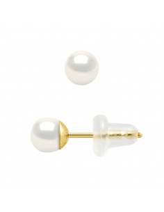 Boucles d'Oreilles en Or et Perles de Culture 4 mm - 6...