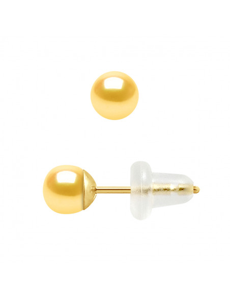 Boucles d'Oreilles en Or et Perles de Culture 4 mm - 6 Coloris