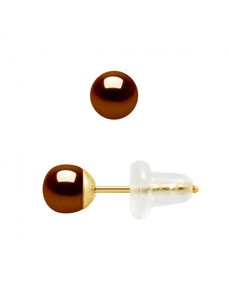 Boucles d'Oreilles en Or et Perles de Culture 4 mm - 6 Coloris