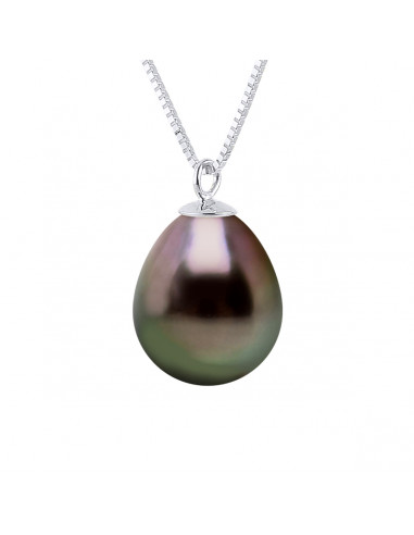 Collier Chaîne Perle de Tahiti Poire 8 mm - Argent 925
