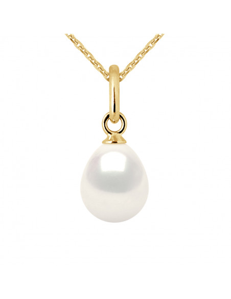 Pendentif en Or et Perle de Culture 7 mm - 2 Coloris