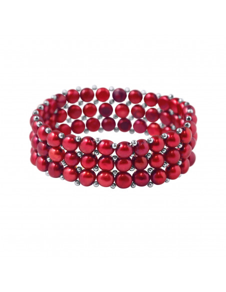 Bracelet 3 Rangs Perles de Culture 4 mm - 5 Coloris