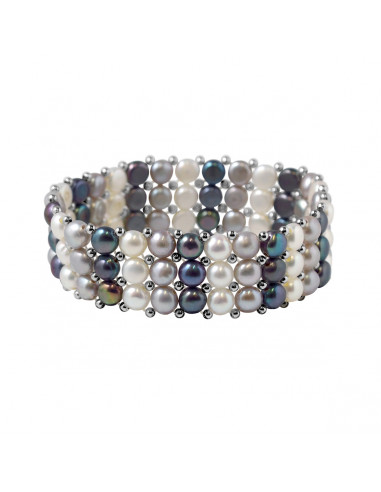 Bracelet 3 Rangs Perles de Culture 4 mm - 5...