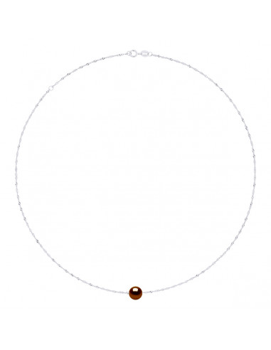 Collier Chaîne Singapour en Argent 925 et Perle...