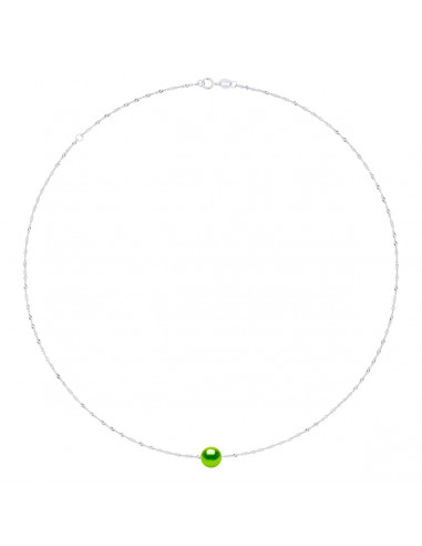 Collier Chaîne Singapour en Argent 925 et Perle...