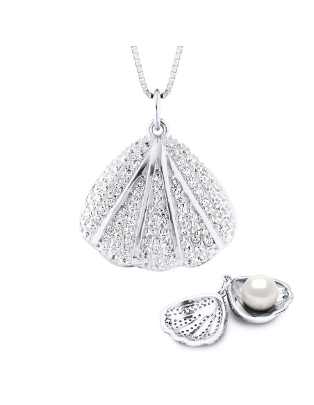 Collier avec Pendentif Perle de Culture 9-10 mm - 2 Coloris - Argent 925