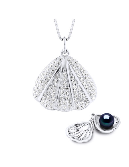 Collier avec Pendentif Perle de Culture 9-10 mm - 2 Coloris - Argent 925