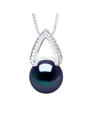 Collier avec Pendentif Perle de Culture 9-10 mm - 2 Coloris - Argent 925