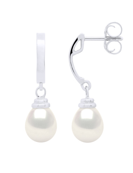 Boucles d'Oreilles en Argent 925 et  Perles de Culture 8 mm - 2 Coloris Disponibles
