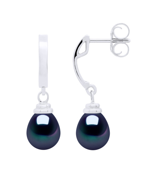 Boucles d'Oreilles en Argent 925 et  Perles de Culture 8 mm - 2 Coloris Disponibles