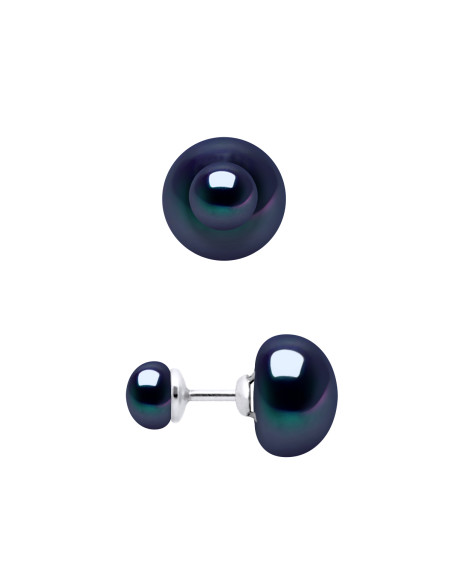 Boucles d'Oreilles Doubles Perles de Culture en Argent 925