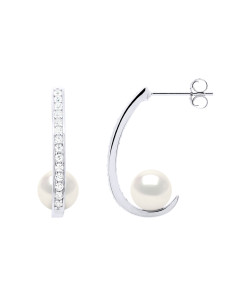 Boucles d'Oreilles Perles de Culture 9 mm en Argent 925...