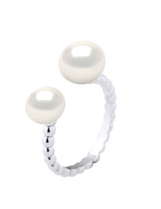 Bague Duo Perles de Culture 5 - Argent 925