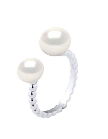 Bague Duo Perles de Culture 5 - Argent 925