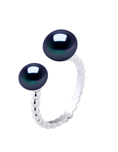 Bague Duo Perles de Culture 5 - Argent 925