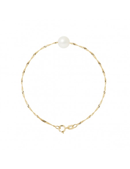 Bracelet Chaîne en Or et Perle de Culture 8-9 mm - 4 Coloris