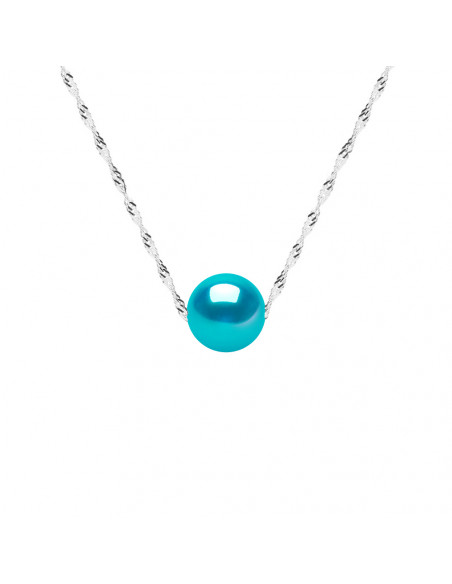 Collier Chaîne en Or et Perle de Culture Ronde 9-10 mm