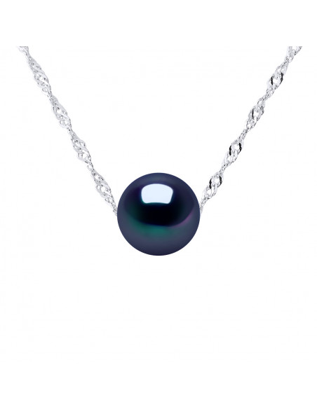 Collier Chaîne en Or et Perle de Culture Ronde 9-10 mm