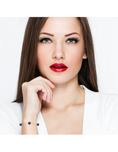 Bracelet en Or Jaune ou en Or Blanc - 3 Perles...