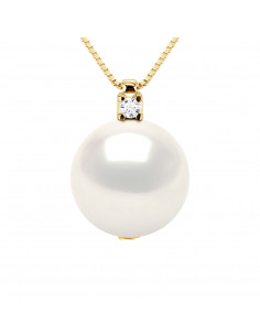Collier en Or et Diamant Perle de Culture 10 mm - 2 Coloris