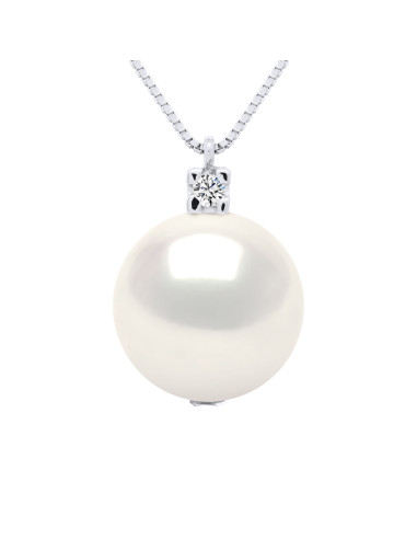 Collier en Or et Diamant Perle de Culture 10 mm - 2 Coloris